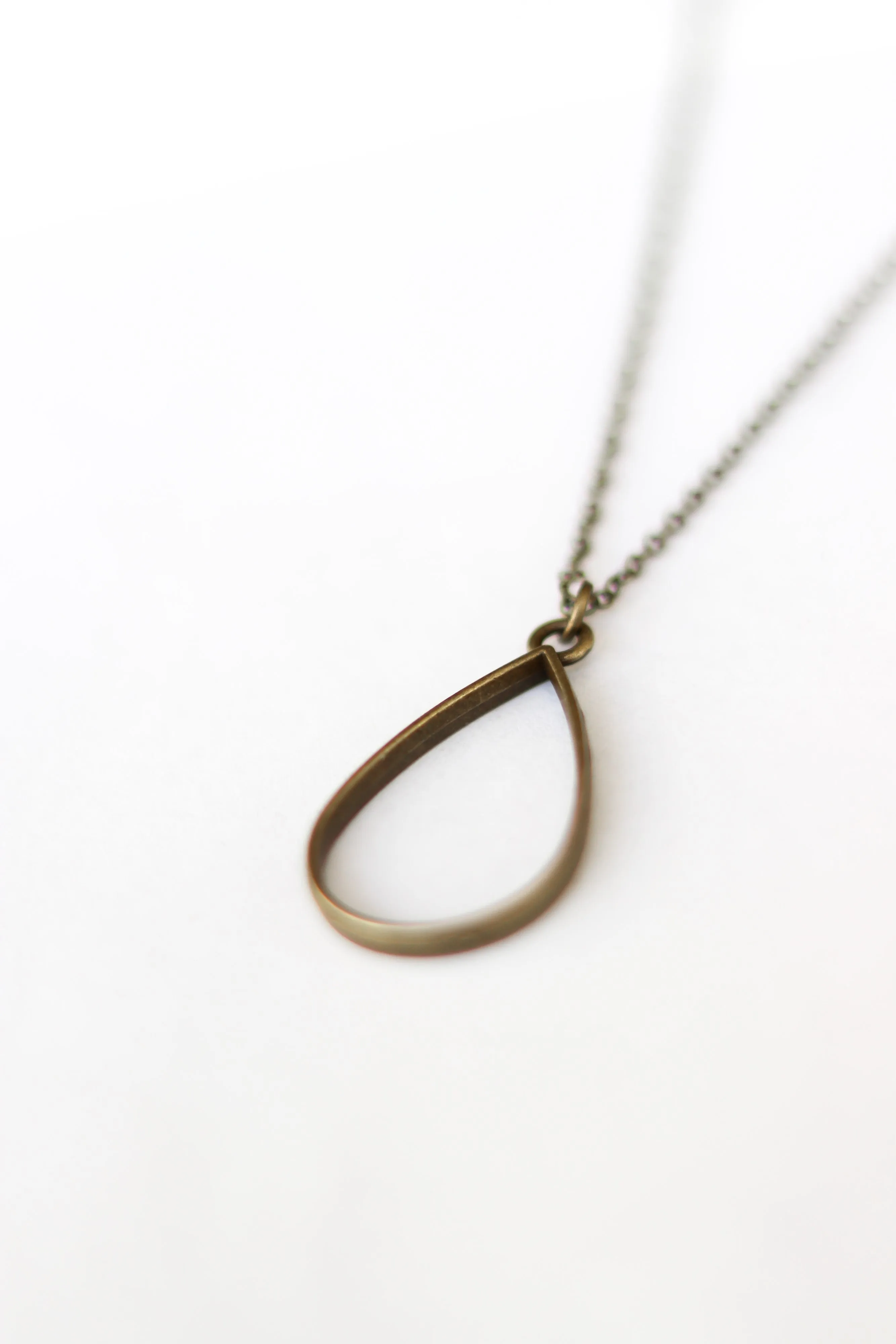 Bronze tear shape necklace for men, chain necklace