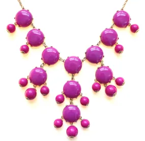 Bubble Statement Necklace- Pink