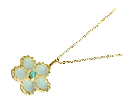 Chain Rose Collection Colombian Raw Emerald & 24k Gold Plated Chain