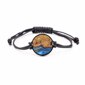 Circle Wood Resin Bracelet - John (Teal & Gold, 589733)