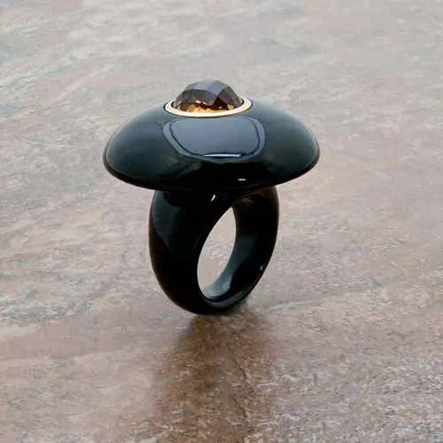 Citrine & Onyx Ring