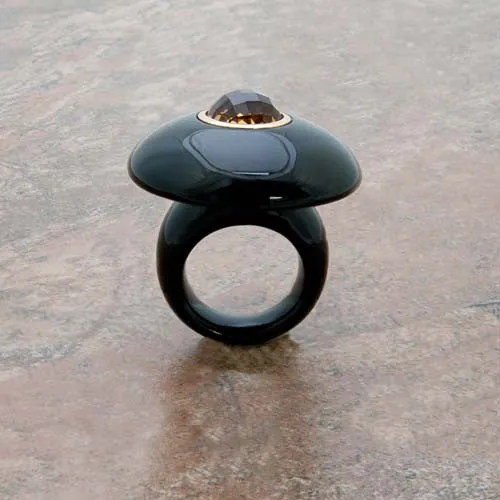 Citrine & Onyx Ring