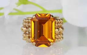 CITRINE CRYSTAL RING