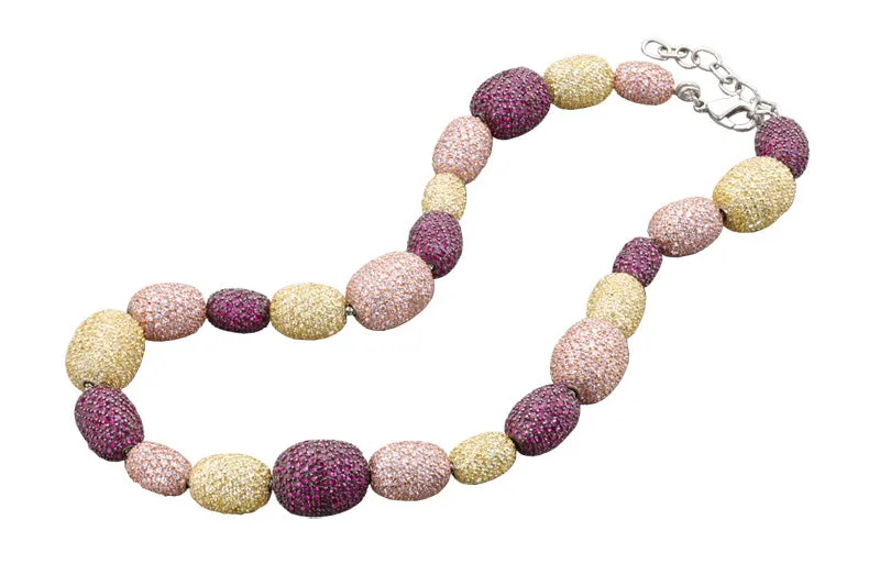 Clarisse Multi Color Oval Shape Necklace