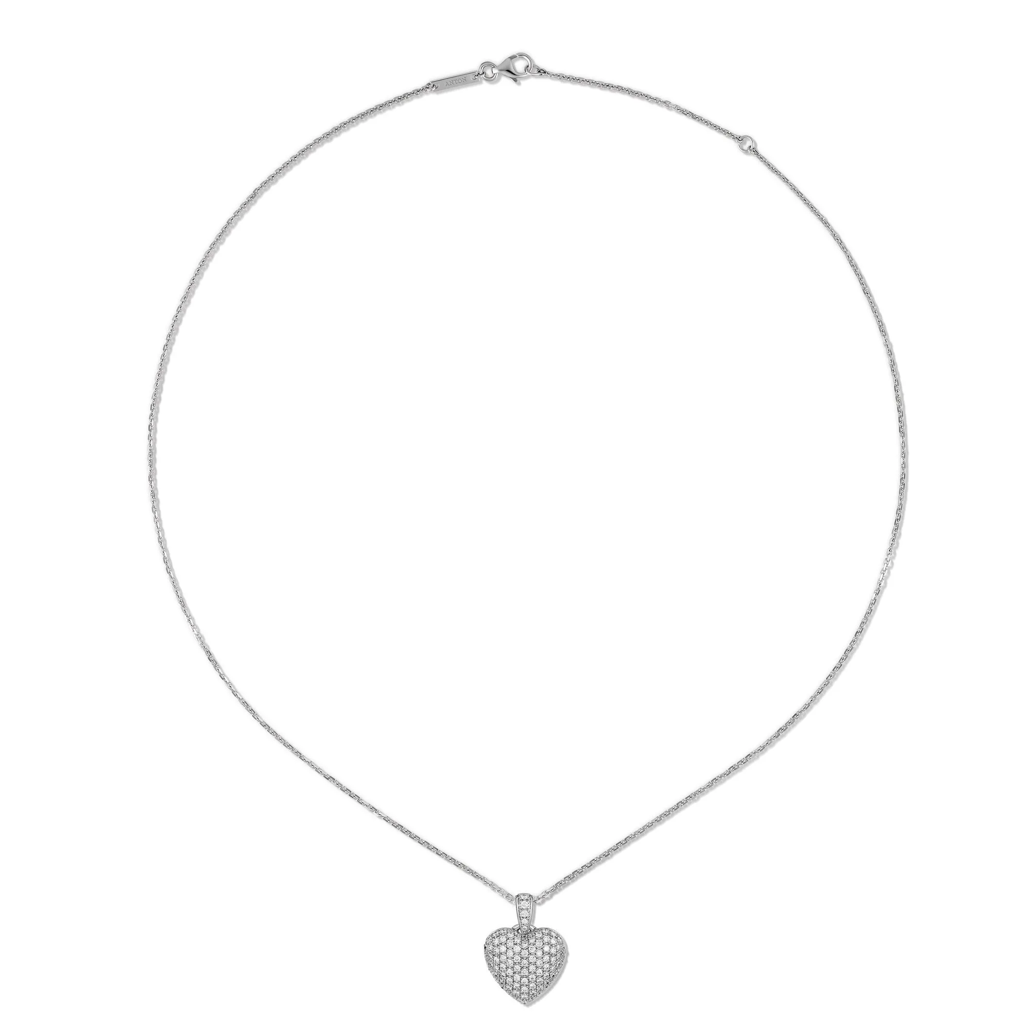 Classic Diamond Locket Pendant Necklace | White Gold