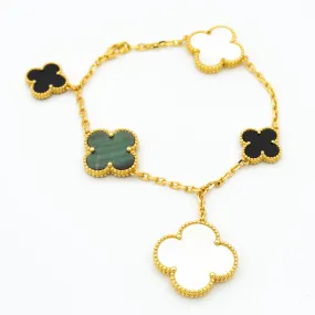 CLOVER BRACELET 5 MOTIFS ONYX MOP