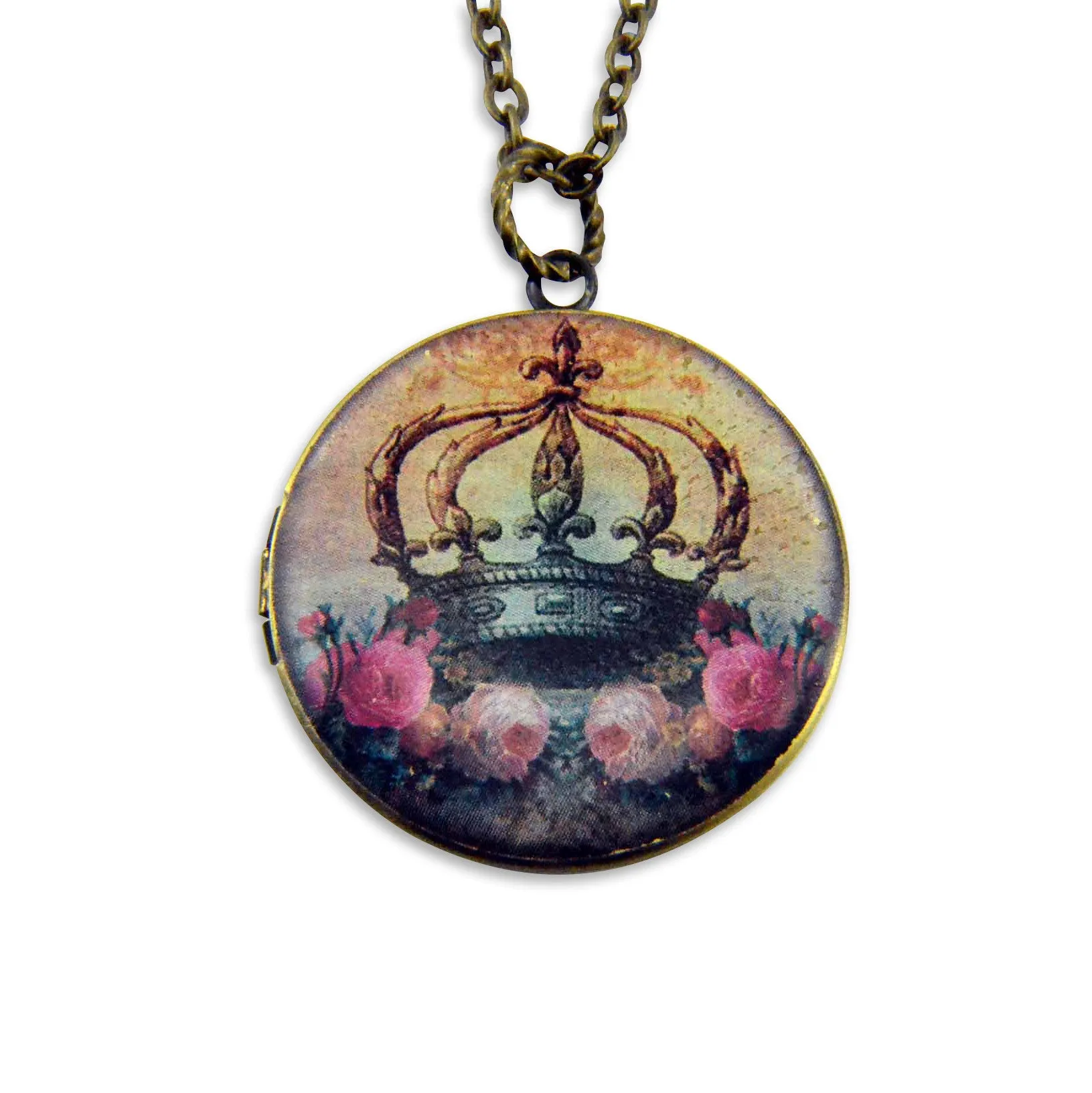 Crown of Roses Vintage Theme Photo Locket