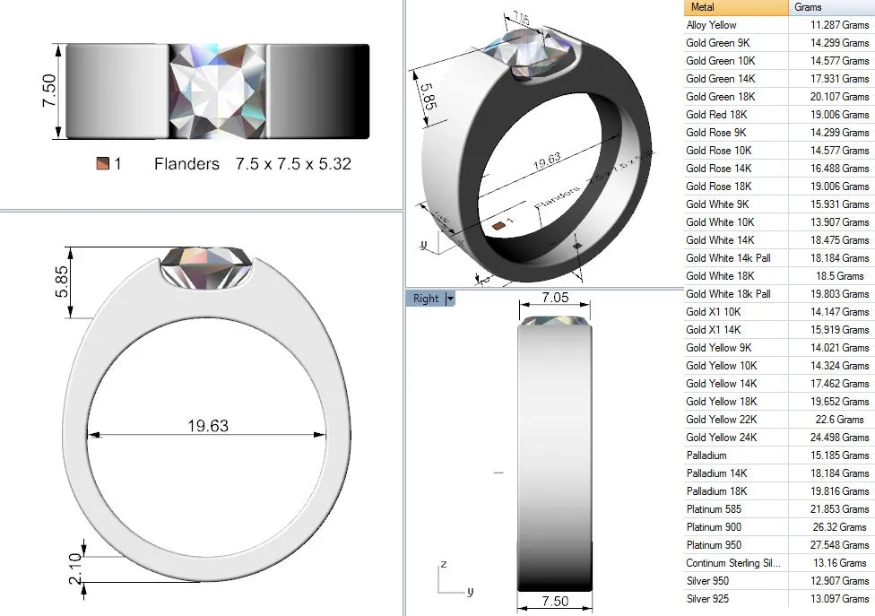 Cubic Zirconia Engagement Ring- Customer Designed Style 4653