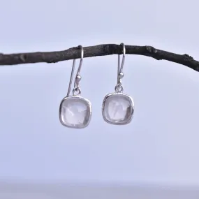 Cushion Conquer - Rose Quartz Earrings