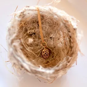 Dainty Pinecone Necklace ~ Gold