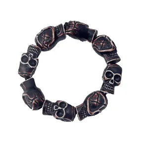 Dark Brown Skull Elastic Bracelet