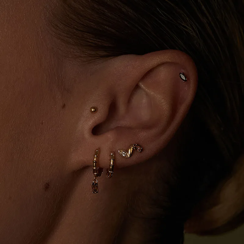 DECO SMOKEY QUARTZ HOOPS