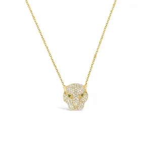 Diamond & Emerald Tiger Pendant Necklace