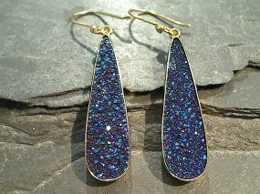 Druzy Quartz, Alchemia Long Earrings