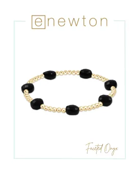 E Newton Admire Gold 3mm Bead Bracelet - Faceted Onyx