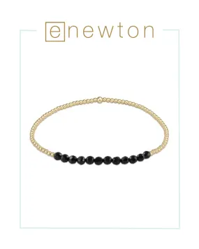 E Newton Gold Bliss 2mm Bead Bracelet - Faceted Onyx