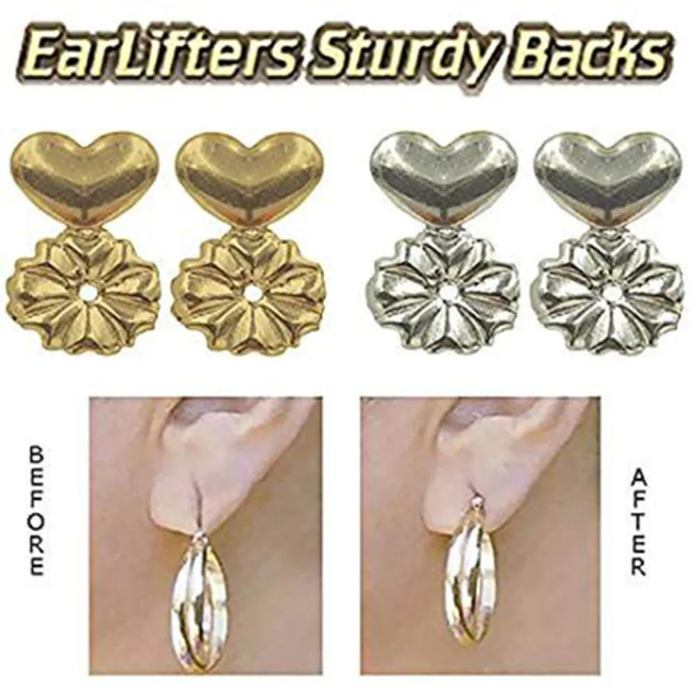 Earring Backs Lifters Support - 1 Pr. of Adjustable Hypoallergenic Earring Lifts