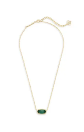 ELISA NECKLACE GOLD EMERALD CA