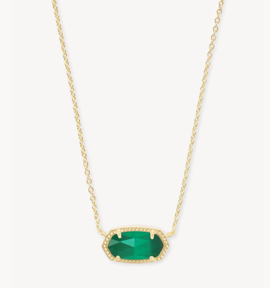 Elisa Pendant Necklace in Emerald Cats Eye | May