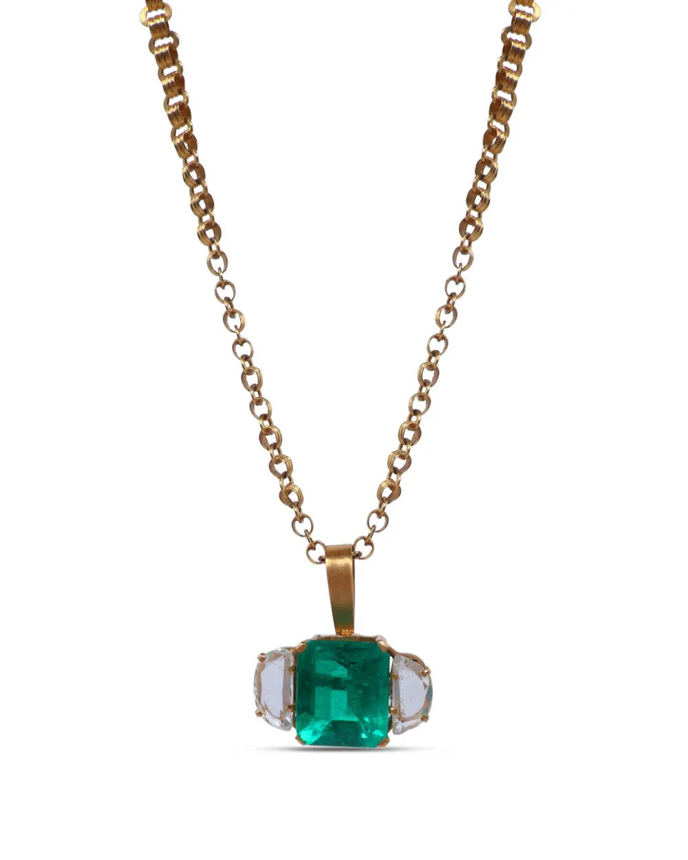 Emerald and Diamond Vintage Necklace