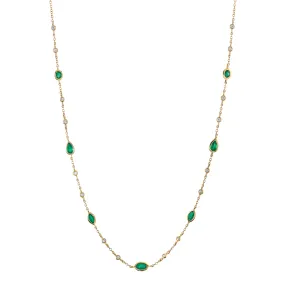 Emerald Diamond Strand Necklace