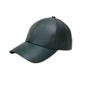 Emstate Hunter Green Men's Genuine Cowhind Leather Adjustable Baseball Cap