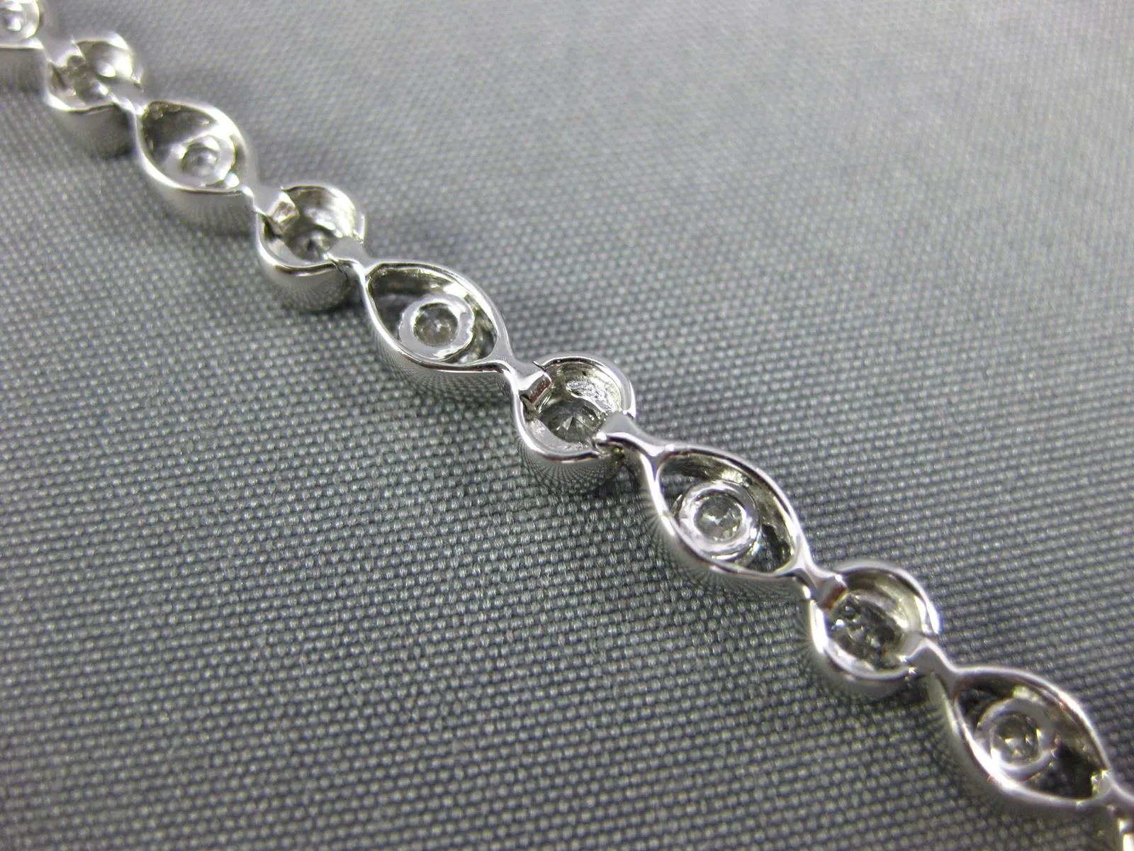 ESTATE 2.83CT DIAMOND 18KT WHITE GOLD 3D ROUND & MARQUISE ETOILE TENNIS BRACELET