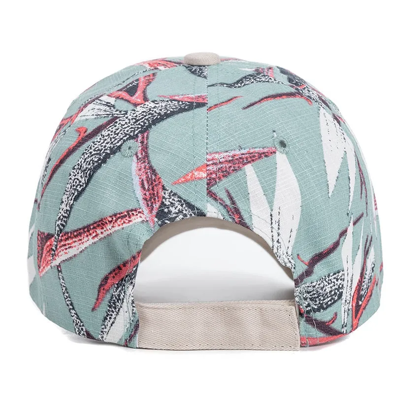 Fashion Women Cap Flowers And Foliage Print Baseball Cap Female Outdoor Streetwear Caps Hats