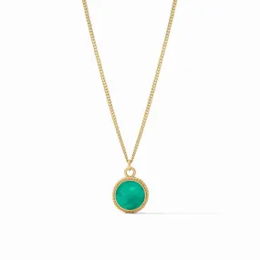 Fleur-de-Lis Solitaire Necklace - Iridescent Emerald Green