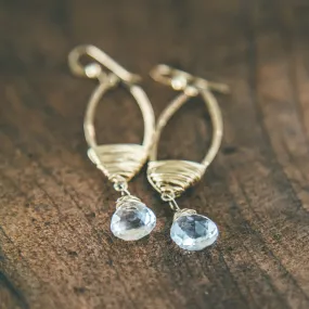 Free to Be Me: Gold Chandelier Quartz Crystal Earrings