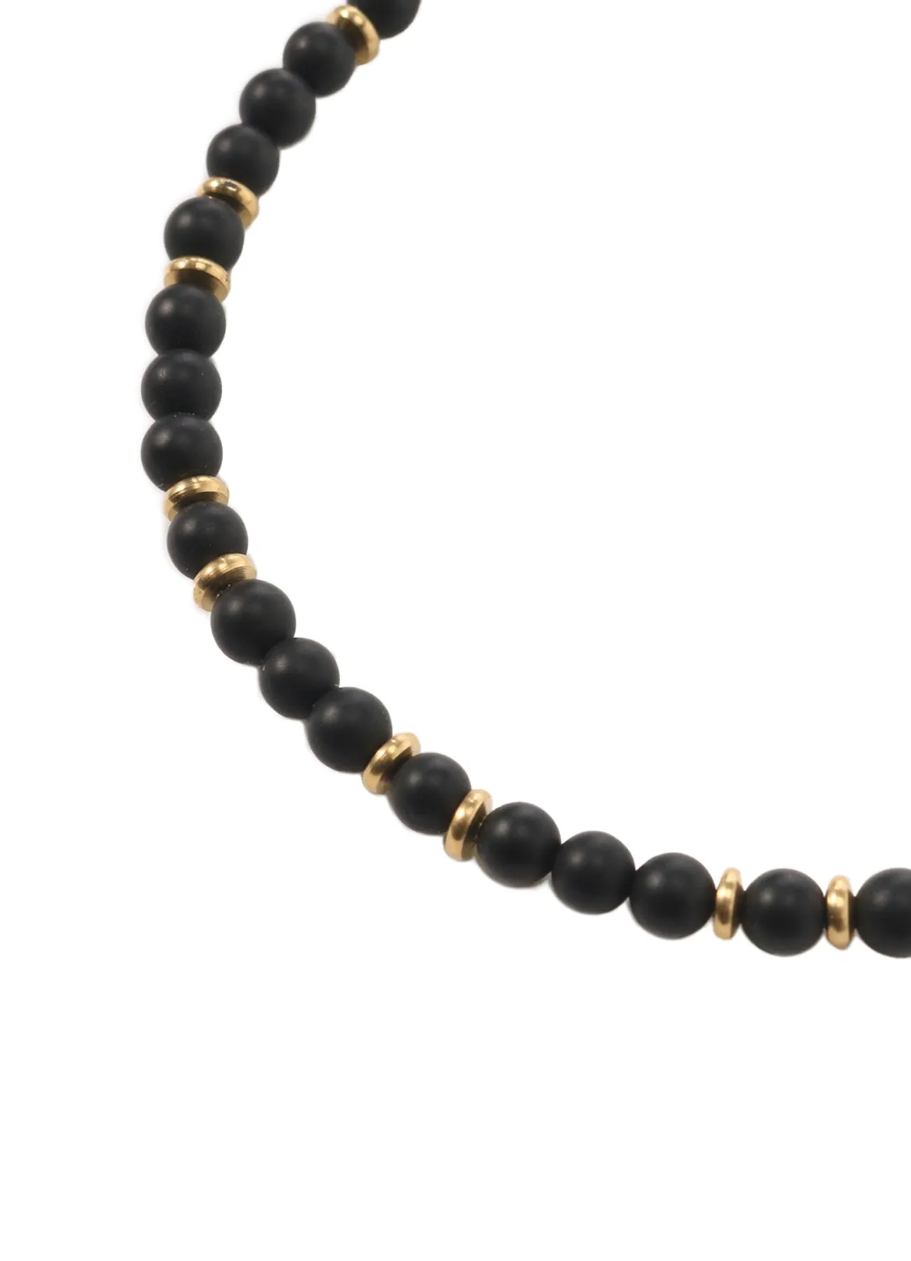 FROST ONYX GOLD BRASS BEADS NECKLACE BLESS