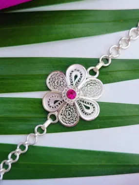 Full bloom - Silver rakhi