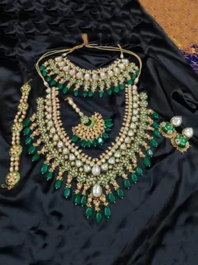 Full Bridal Emerald Jadau Set