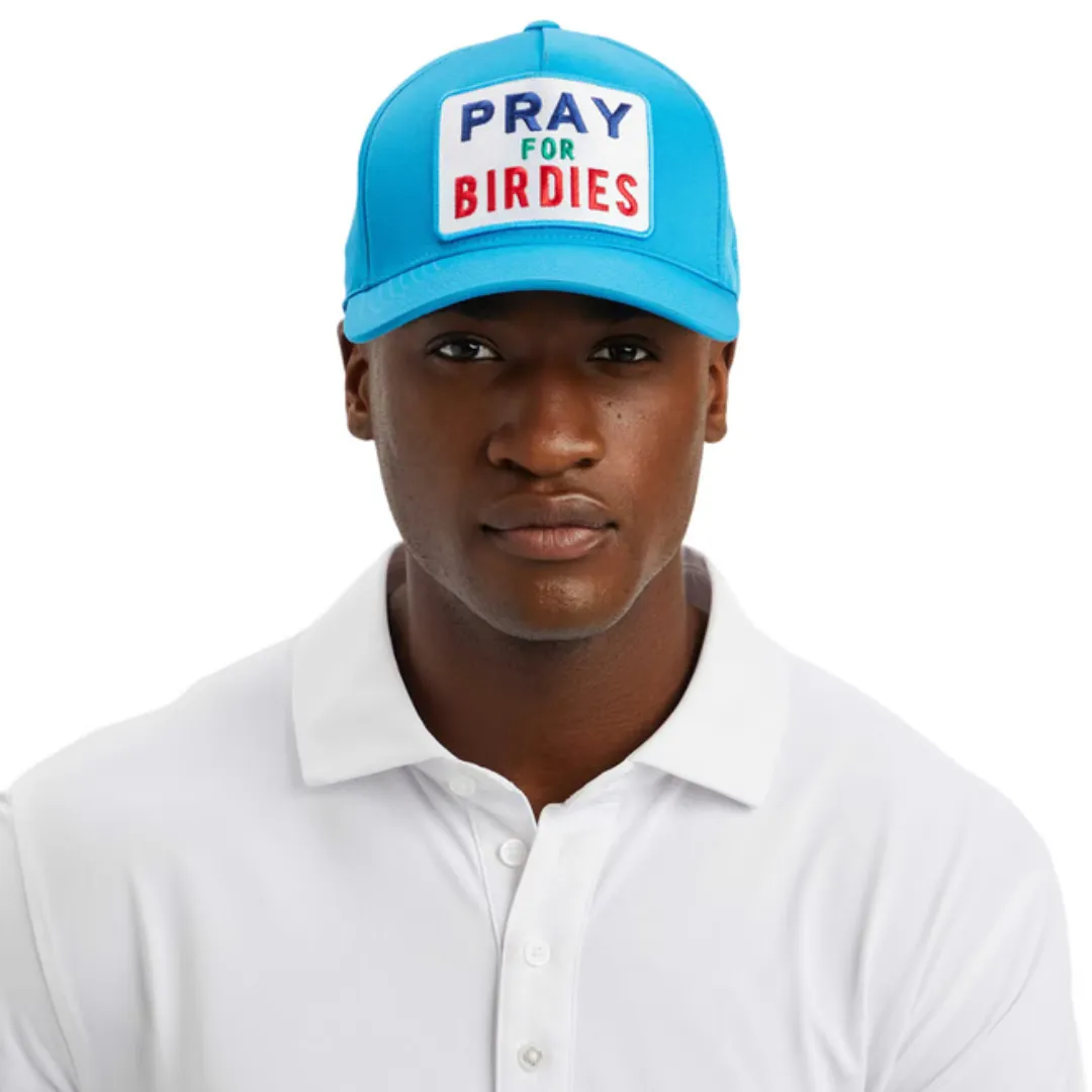 G/FORE Blue PRAY FOR BIRDIES SNAP Embroidered Baseball Cap