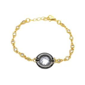 Gold & Hematite CZ Diamond by the Yard Bracelet