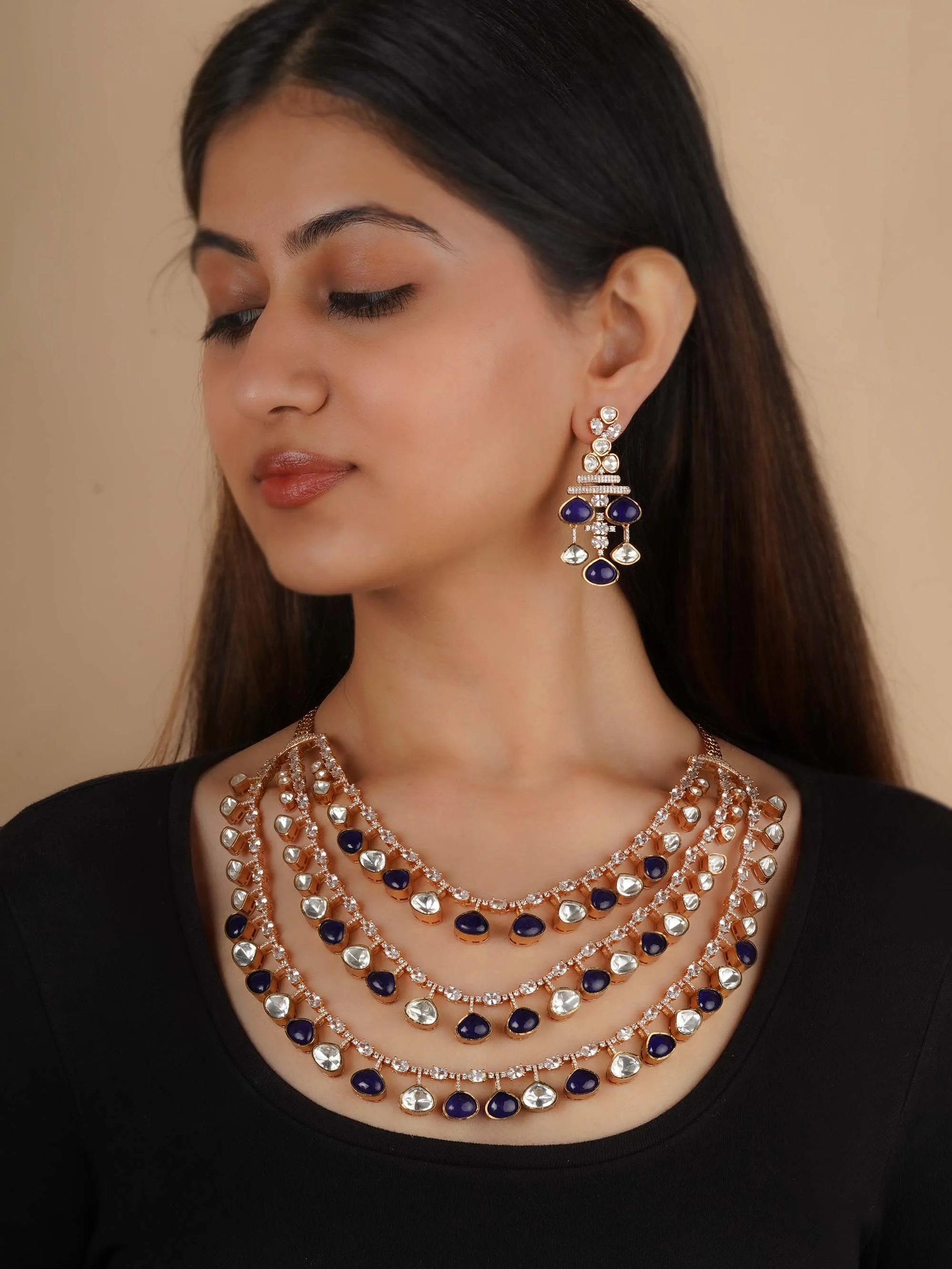 Gold Plated Contemporary Necklace Set - PK-S277