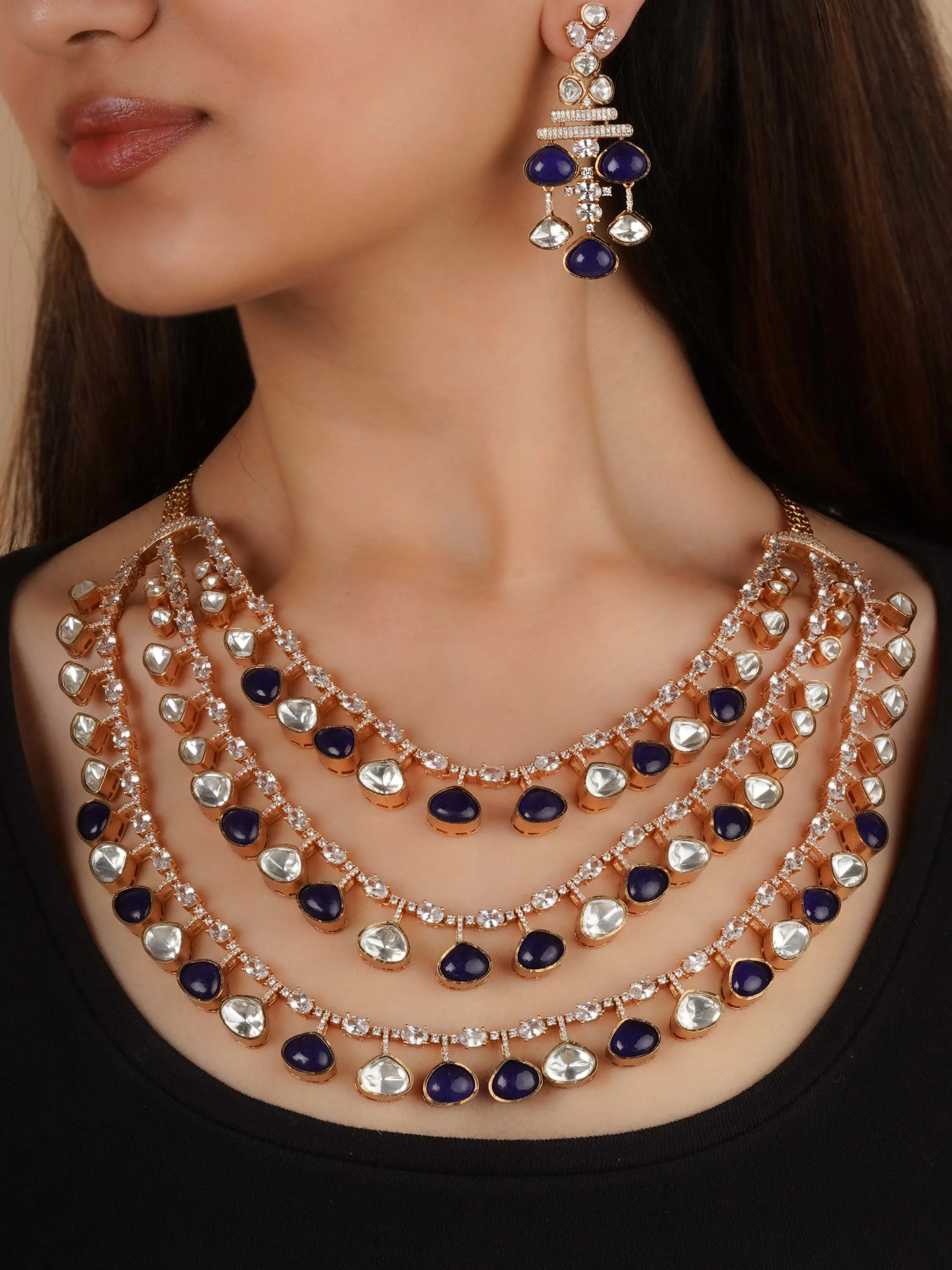 Gold Plated Contemporary Necklace Set - PK-S277