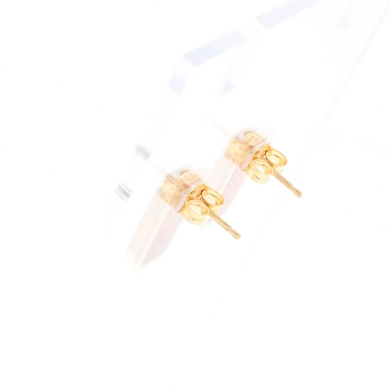 Gold Quartz Earrings Rectangle Inlaid Milgrain Design - G2