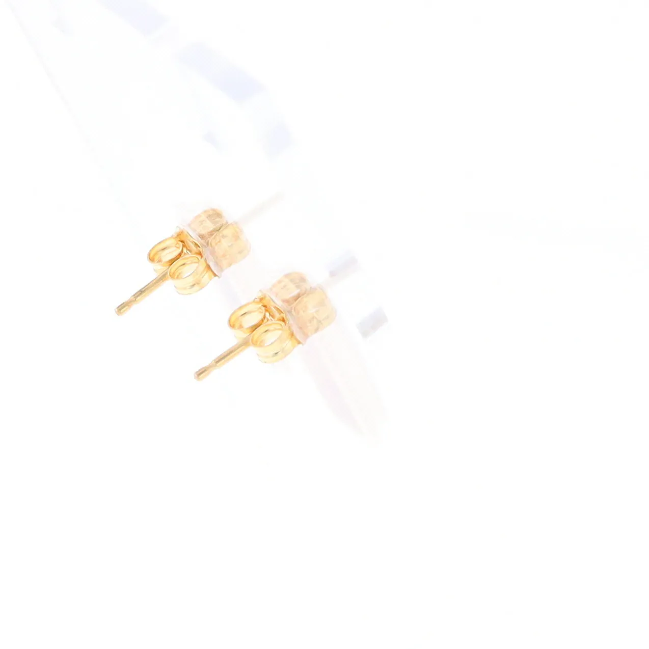 Gold Quartz Earrings Rectangle Inlaid Milgrain Design - G2