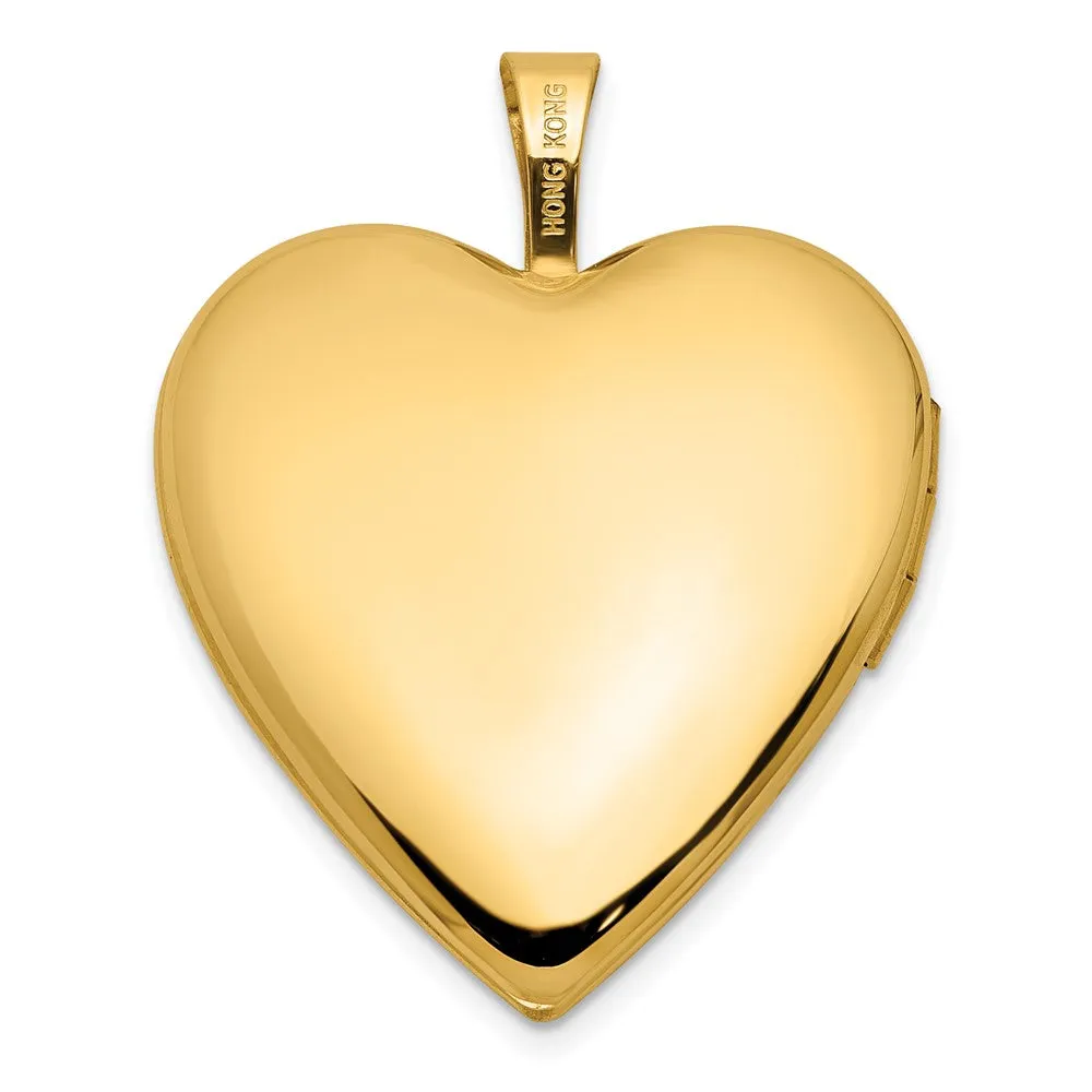 Gold Textured and Polished Heart Design 20mm Heart Locket - Model XL851