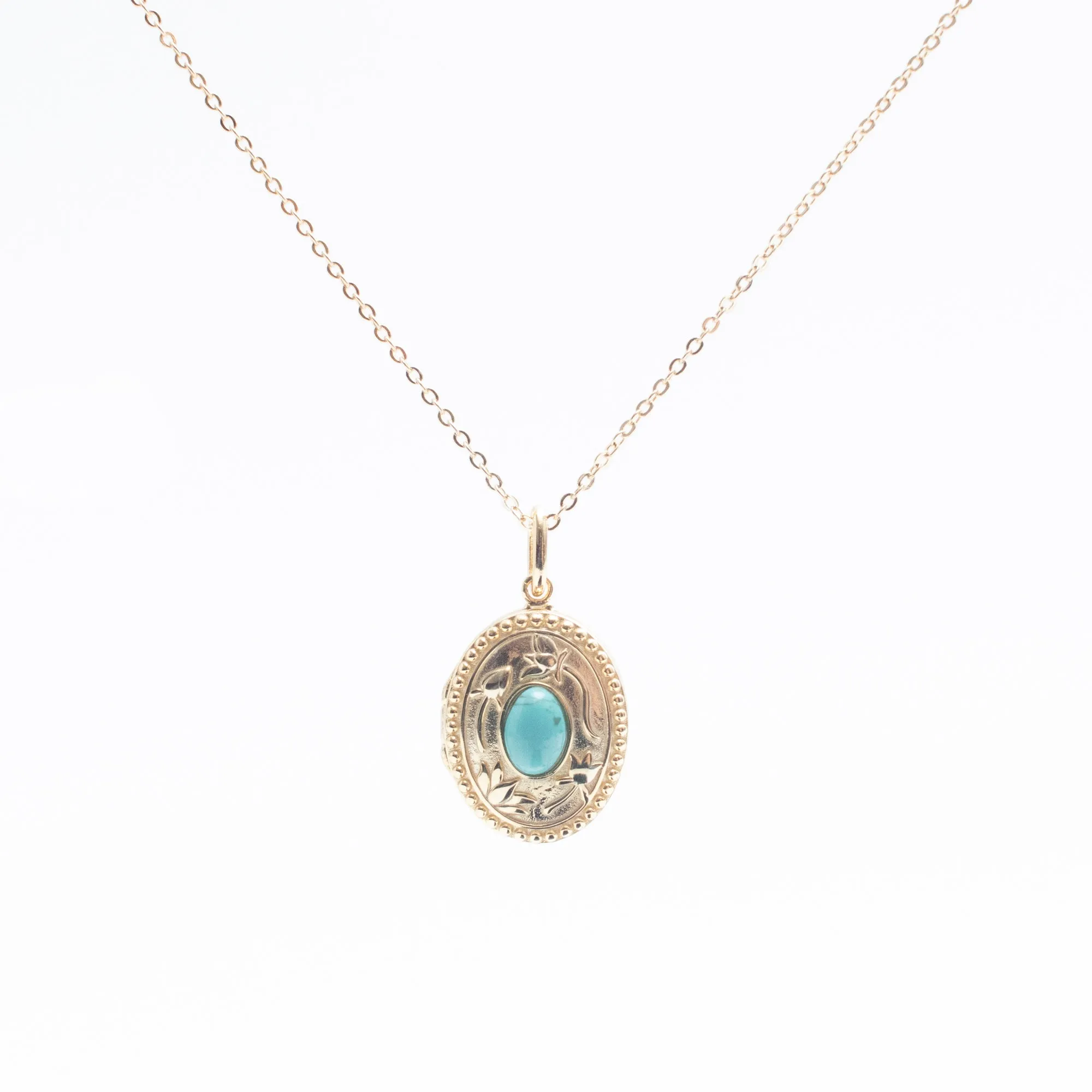 Gold Vermeil Oval Turquoise Locket