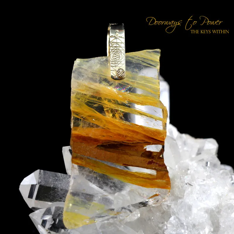 Golden Healer Quartz Light Language Pendant 14k RESERVED