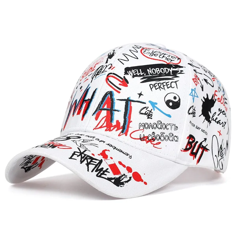 Graffiti printing Baseball Cap Outdoor cotton Shade Hat men women Summer Caps adjustable Leisure hats