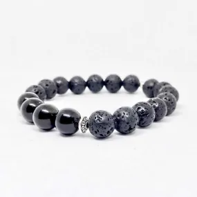 Gravity Men Gemstone Bracelet - Black