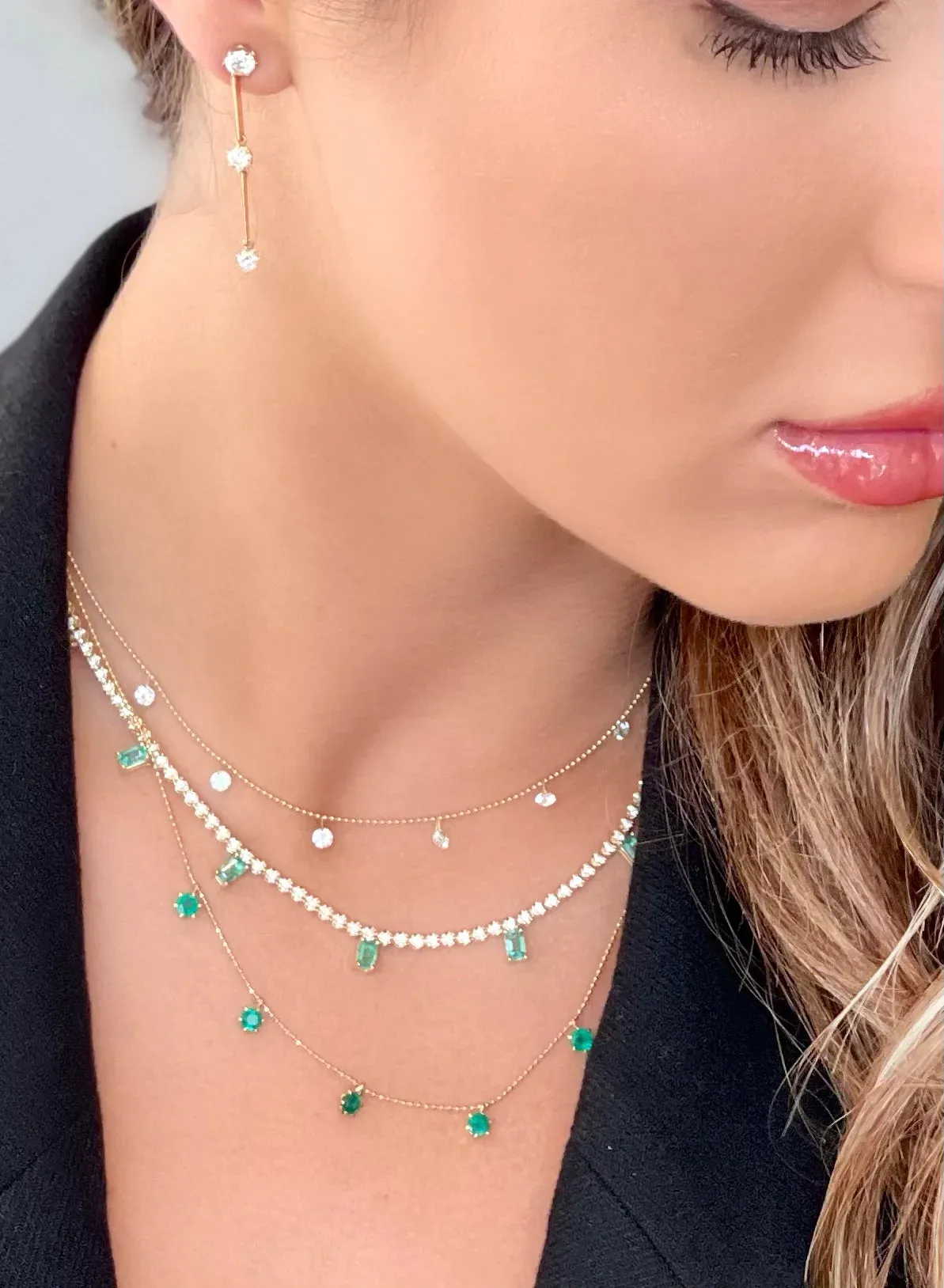 Graziela 2ct Emerald Floating Necklace