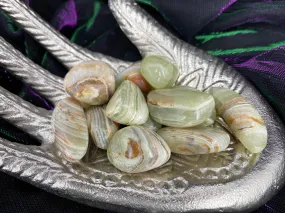 Green Rainbow Banded Onyx Tumbled Stones