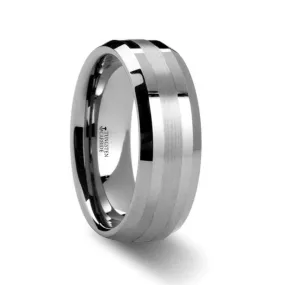 HALSTEN | Tungsten Ring Inlay Beveled