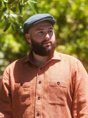 Herringbone Tweed Driving Cap - Blue-Grey