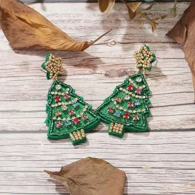 Holiday Christmas Bead Earrings