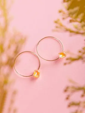 Hoop Crystal Earrings Quartz